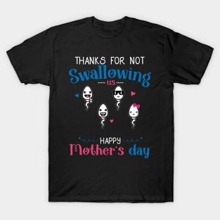 Mom Thanks For Not Swallowing Us for Mothers Day Funny T-Shirt